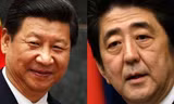 Thủ tướng Nhật Bản Shinzo Abe (bên phải) và Chủ tịch Trung Quốc Tập Cận Bình.