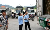 Hải quan Lạng Sơn kiểm tra hàng hóa qua cửa khẩu Tân Thanh Ảnh: Hồng Vĩnh