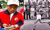 Emil Zatopek (phải) trên đường đua marathon và HLV lão làng Bùi Lương