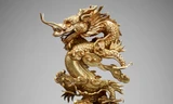 Tượng rồng vàng nguyên khối năm Thiệu Trị 2 1842, một trong số cổ vật trưng bày tại Pháp dịp này