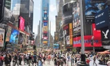 Quảng trường thời đại Times Square luôn tấp nập du khách. Ảnh Hà Anh