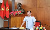Phó Chánh Thanh tra Bộ Nội vụ Trần Ngọc Huy phát biểu tại buổi công bố Quyết định thanh tra tại UBND tỉnh Đắk Nông. Ảnh BNV