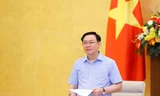 Chủ tịch Quốc hội Vương Đình Huệ phát biểu tại buổi làm việc