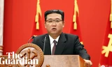 Ông Kim Jong-un trong buổi lễ kỷ niệm 76 năm thành lập Đảng Lao động Triều Tiên. Ảnh: The Guardian.