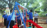 Khu vui chơi tại điểm trường thuộc xã vùng 3 của tỉnh Đắk Lắk