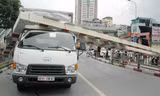 Hiện trường vụ tai nạn tại cầu vượt Láng Hạ - Thái Hà