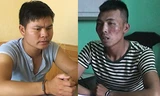Hai đối tượng Thành và Thanh (từ trái sang) tại cơ quan điều tra