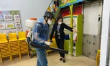 Trường mẫu giáo Tuổi Thơ Hà Nội phun khử trùng lần 3, chiều ngày 14/2