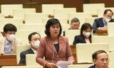 Đại biểu Nguyễn Thị Lệ Thủy (Bến Tre) đề nghị làm rõ vì sao tỷ lệ thu hồi tài sản tham nhũng lại giảm mạnh Ảnh: NHẬT MINH 