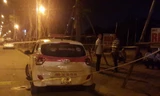 Chiếc taxi tại hiện trường.