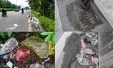 Vành đai 2 ngập rác, rãnh thoát nước bị bịt kín