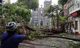 Hà Nội tan hoang sau khi bão số 3 quét qua
