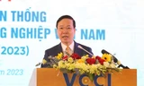 Chủ tịch nước Võ Văn Thưởng phát biểu tại Lễ kỷ niệm 60 năm thành lập Liên đoàn Thương mại và Công nghiệp Việt Nam (ảnh:Như Ý)