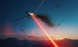 Minh họa vũ khí laser đốt cháy máy bay không người lái. Nguồn: Lockheed Martin.
