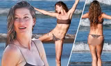 'Chân dài” đắt giá Gisele Bundchen mặc bikini nhảy múa trên biển