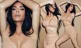Kim Kardashian gợi cảm khoe dáng 'đồng hồ cát' với nội y màu nude