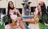 Winnie Harlow diện bikini thả dáng quyến rũ bên bể bơi