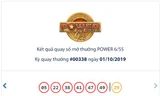 Vé trúng Jackpot 2 Power 6/55 kỳ 338 được phát hành tại TP. Đà Nẵng. Ảnh: Vietlott