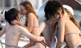 Ái nữ Johnny Depp diện bikini bé xíu hôn bạn trai đắm đuối trên biển