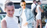 ‘Đỏ mặt’ với chiếc váy mỏng tang lộ cả vòng một không nội y của Bella Hadid