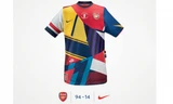 Chiếc áo đấu kỷ niệm 20 năm hợp tác giữa Nike và Arsenal.