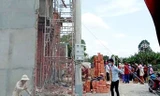 Hiện trường vụ sập giàn giáo.