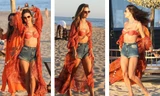 Alessandra Ambrosio mặc áo bơi bé xíu ‘quẩy’ hết mình trên bãi biển