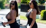 ‘Nóng mặt’ với bộ đồ khoét nách lộ vòng một không nội y của Lauren Goodger