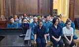 Các bị cáo tại phiên tòa.