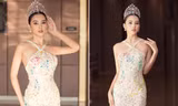 Hoa hậu Tiểu Vy diện váy yếm gợi cảm, 'đọ sắc' cùng dàn hậu đình đám tại Vũng Tàu 