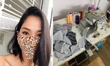 Ngày cách ly thứ 5: Hoàng Thuỳ tự may khẩu trang đi phát cho mọi người