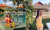 Hoa hậu Mai Phương Thuý mặc bikini khoe dáng nóng bỏng bên hồ bơi