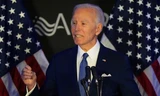 Cựu Tổng thống Mỹ Joe Biden phát biểu tại hội nghị ở Chicago ngày 15/4. (Ảnh: AP)