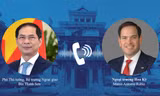 Phó Thủ tướng, Bộ trưởng Ngoại giao Bùi Thanh Sơn và Ngoại trưởng Mỹ Marco Rubio. (Ảnh: Mofa)