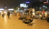 Hiện trường vụ tai nạn liên hoàn trên đường Trần Duy Hưng.