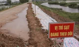 Vị trí sạt lở, sụt lún trên đê sông Mã