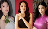 Các thí sinh Hồ Thị Yến Nhi, Trần Gia Hân, Kiều Khánh Hà Vy (từ trái qua)