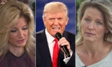 Summer Zervos (từ trái sang), Donald Trump và Kristin Anderson. Ảnh: SkyNews.