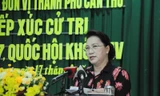 Chủ tịch Quốc hội Nguyễn Thị Kim Ngân phát biểu tại buổi tiếp xúc cử tri. Ảnh: CK