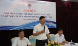 Bí thư T.Ư Đoàn Lê Quốc Phong thông tin về hội thi tin học trẻ toàn quốc. Ảnh Bảo Lâm