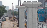Ngoài chậm hàng năm, dự án đường sắt đô thị Cát Linh-Hà Đông còn đội giá 339 triệu usd (tương đương 7.144 tỷ đồng). Ảnh: Trọng Đảng