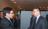Phó Thủ tướng Phạm Bình Minh tiếp Bộ trưởng Ngoại giao Ukraine Pavlo Klimkin tại trụ sở Liên hợp quốc. Ảnh: Lê Dương/TTXVN