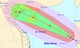 Dự kiến đường đi của bão số 2 (nguồn: Trung tâm Dự báo khí tượng Thủy văn T.Ư)