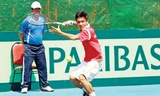 Hoàng Thiên có trận mở màn vòng loại Davis Cup rất thành công. ảnh: Tường Vũ