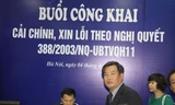 Ông Phạm Đức Bình tại buổi được TAND Hà Nội xin lỗi
