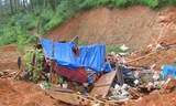 Hiện trường xảy ra vụ lở đất, làm 9 người thương vong tại khu vực biên giới Lạng Sơn. Ảnh: Duy Chiến