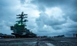 Trên boong một tàu sân bay Mỹ