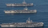 Ba siêu tàu sân bay lớp Nimitz trong một lần tập trận gần Triều Tiên (Nguồn: Hải quân Mỹ)