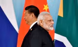 Chủ tịch Trung Quốc Tập Cận Bình và Thủ tướng Ấn Độ Narendra Modi tham dự buổi chụp ảnh nhóm trong Hội nghị thượng đỉnh BRICS tại Trung tâm Triển lãm và Hội nghị Quốc tế Hạ Môn ở Hạ Môn, Phúc Kiến ngày 4/9/2017