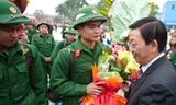  Chủ tịch UBND thành phố Hà Nội Nguyễn Thế Thảo tới dự buổi lễ và động viên các chiến sĩ trẻ của quận Thanh Xuân. Trong đợt ra quân lần này, quận Thanh Xuân có 59 thanh niên lên đường nhập ngũ, trong đó 10 người viết thư tình nguyện.